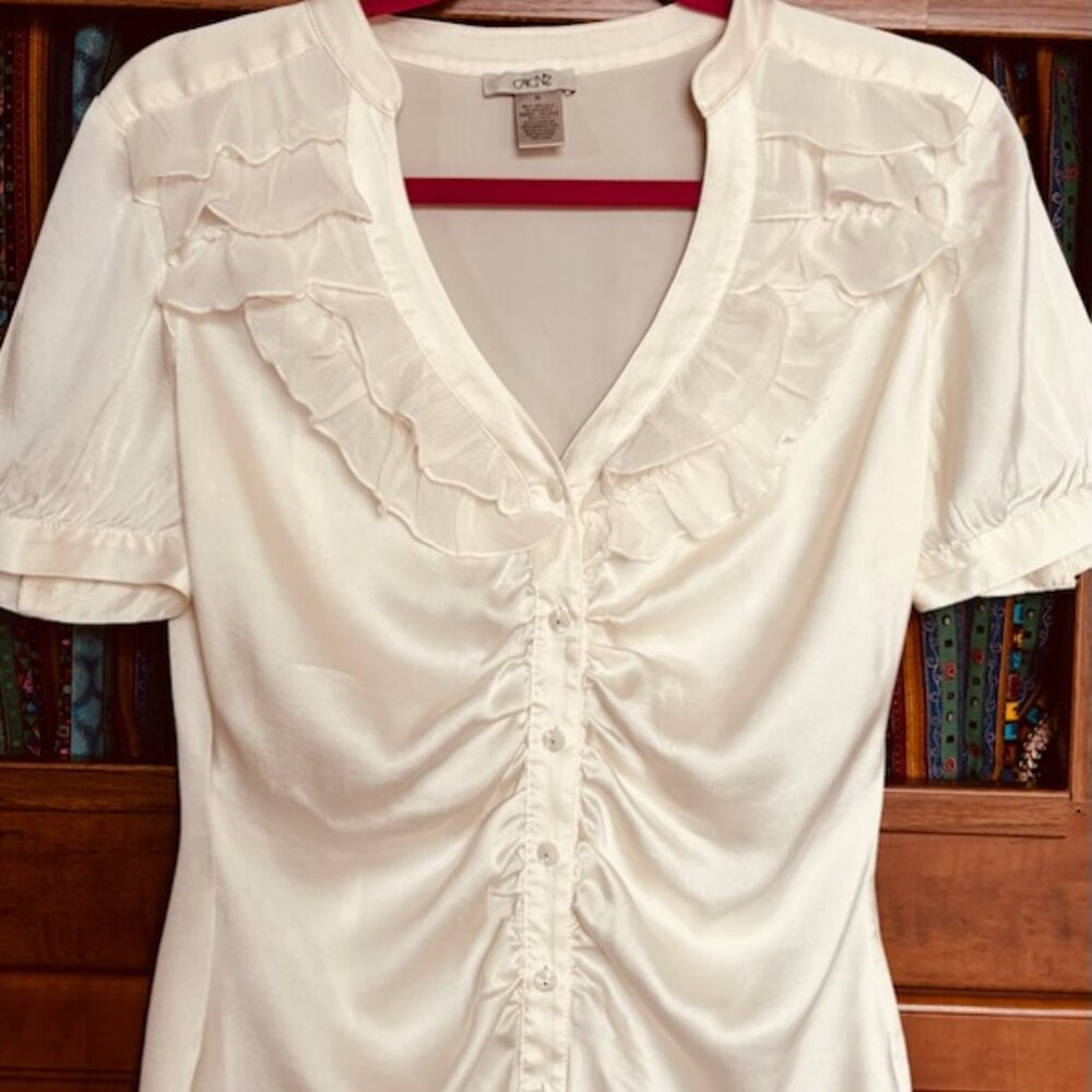 Beautiful Silk Blouse with ruffles.